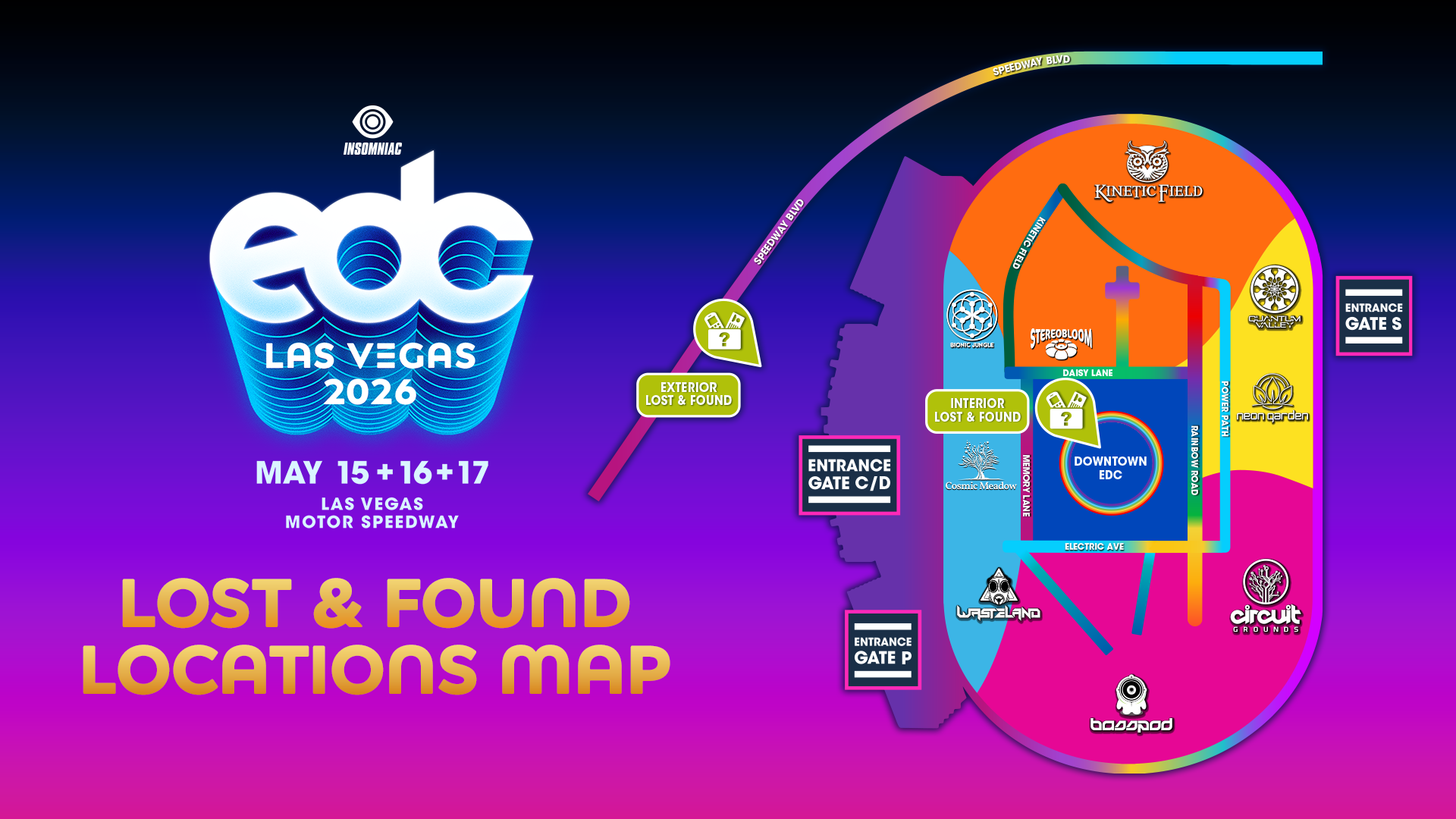 Lost & Found Locations Map