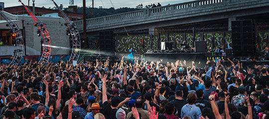 The bridge over the venue
