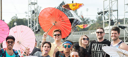 Fans with parasols