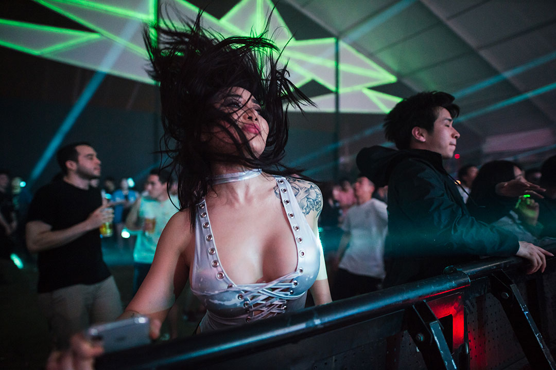A woman dancing in VIP