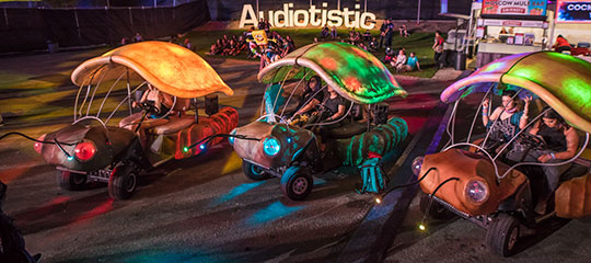 Glowing art cars