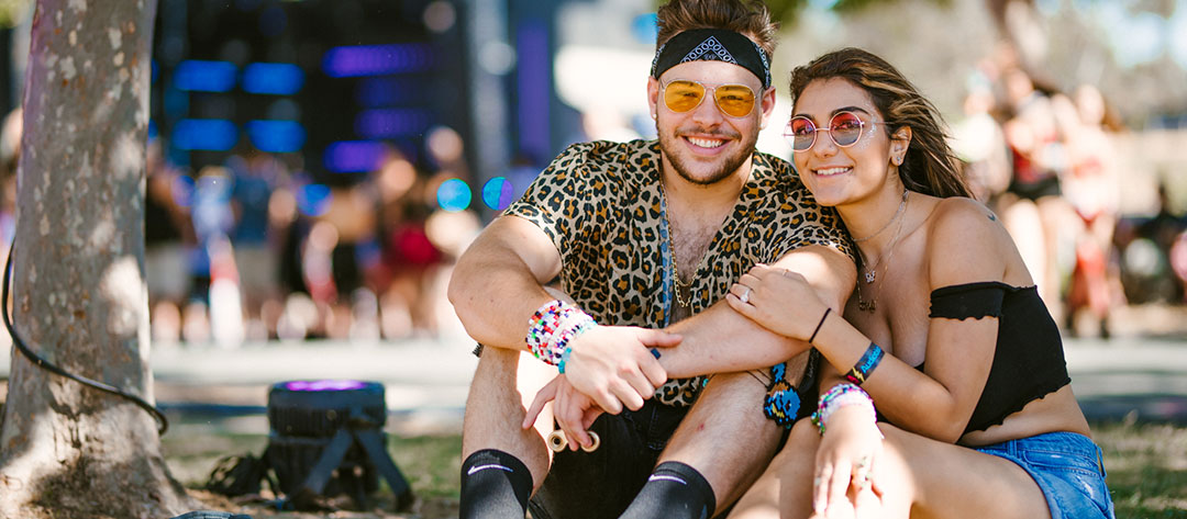 Two friends smiling