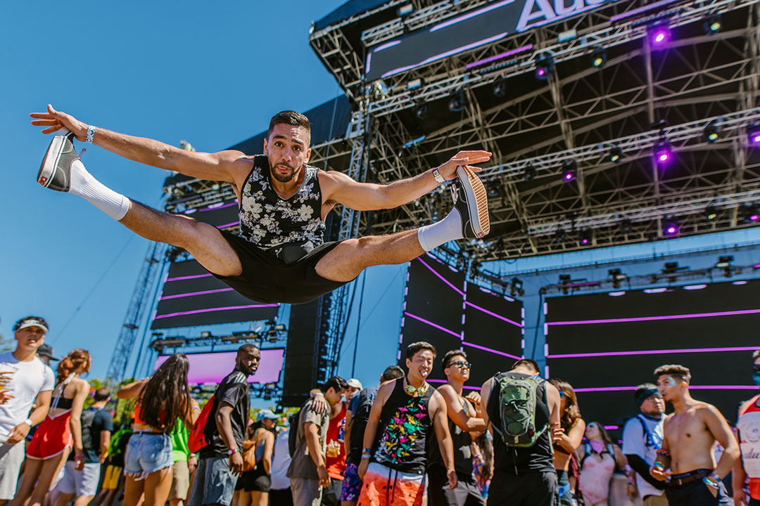 A man jumping