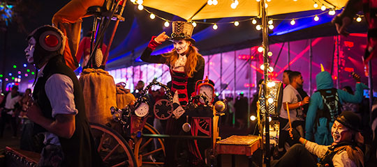 A performer in a top hat