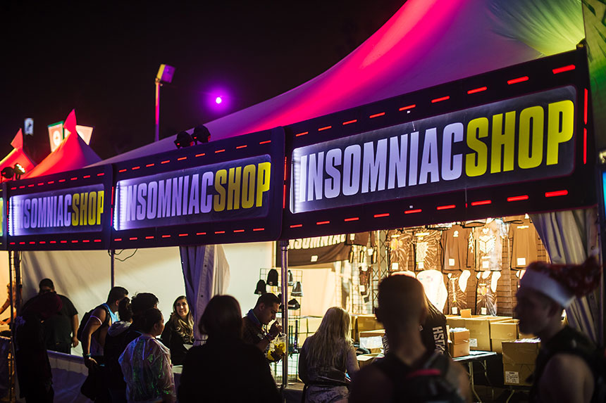 Insomniac Shop tent