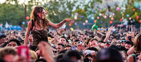 A girl above the crowd