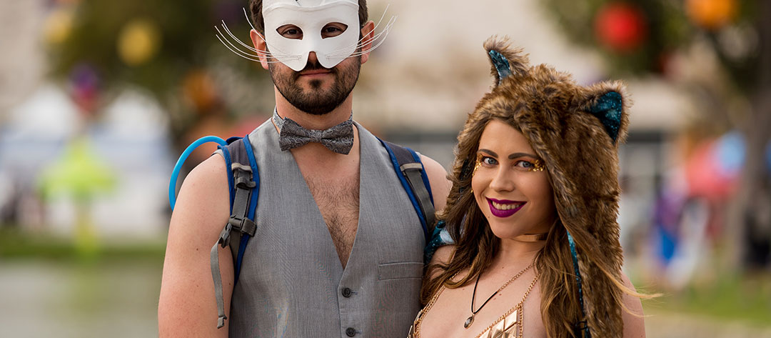 Two Headliners in animal costumes
