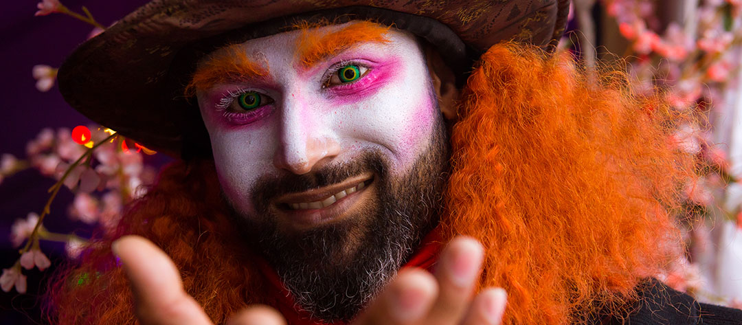 A performer beckons