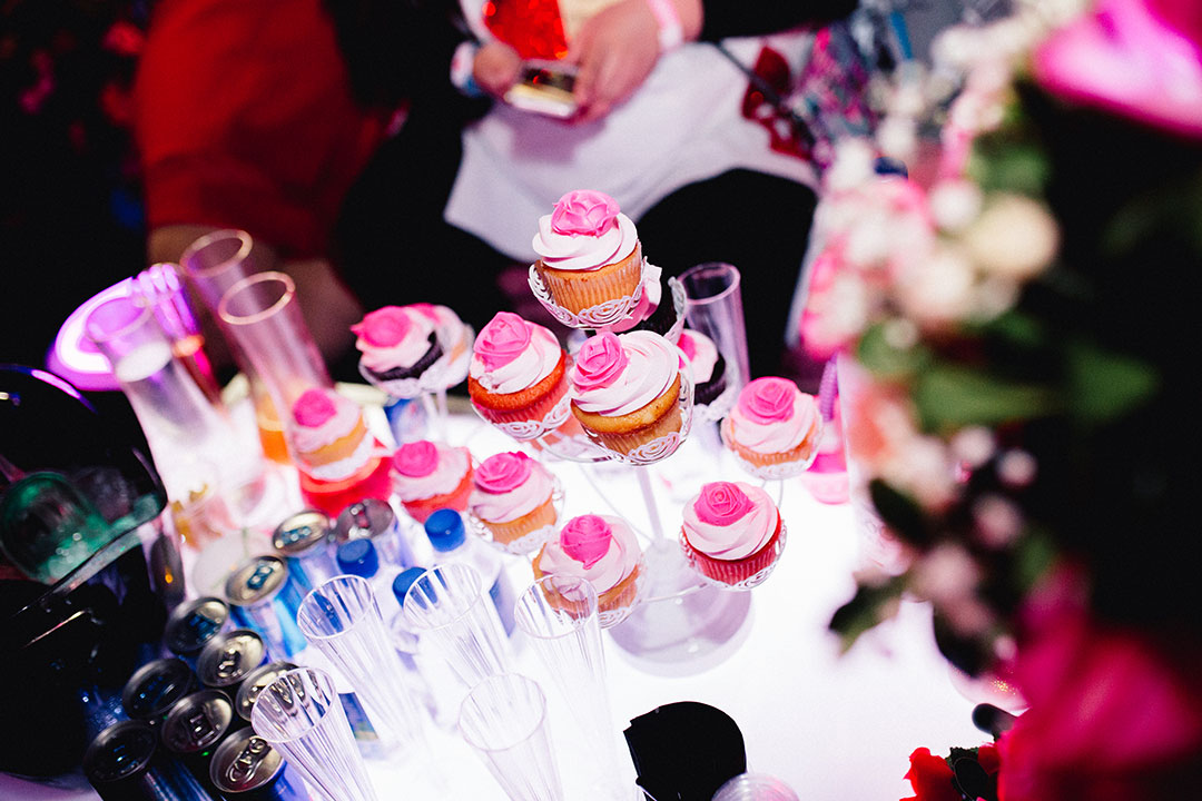 VIP cupcakes on a table