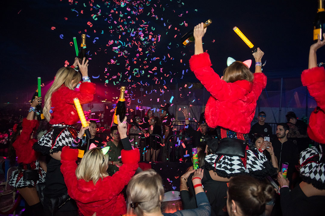 Women cheering