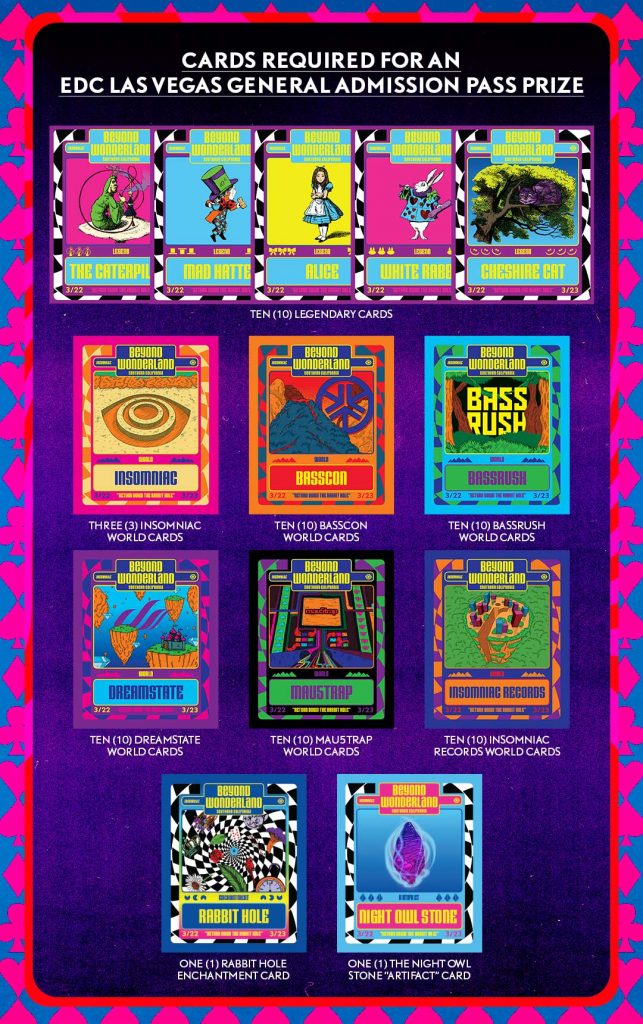 EDC Las Vegas 2019 GA Pass prize cards