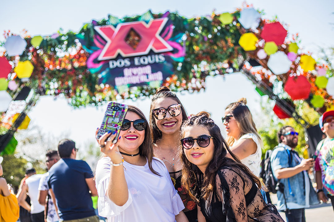 Three women take a selfie