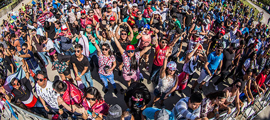 A crowd of fans