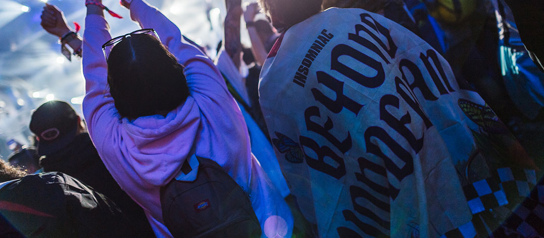 Fans with a Beyond flag