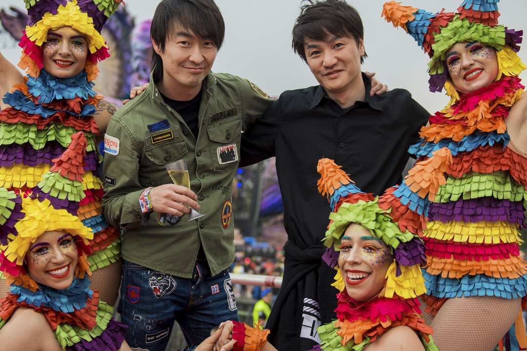 Headliners with costumed performers