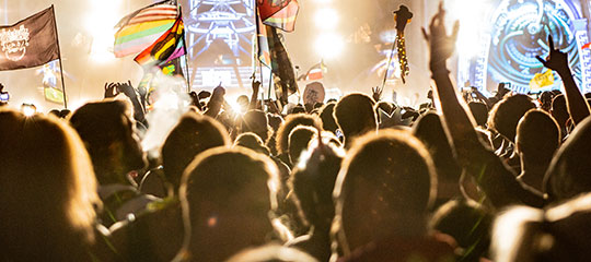 Headliners in silhouette