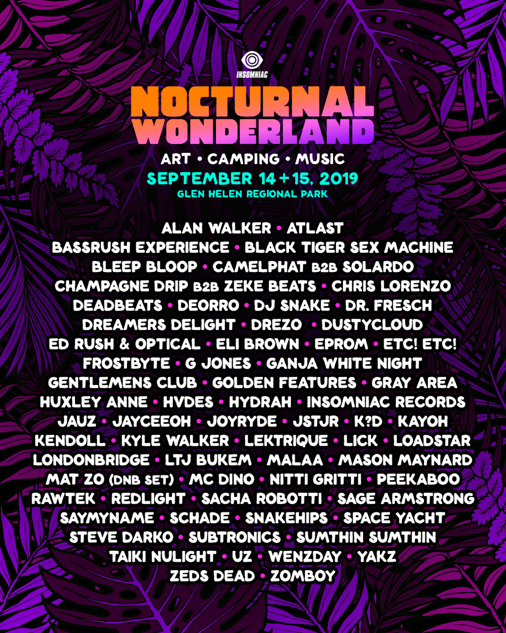 Nocturnal lineup