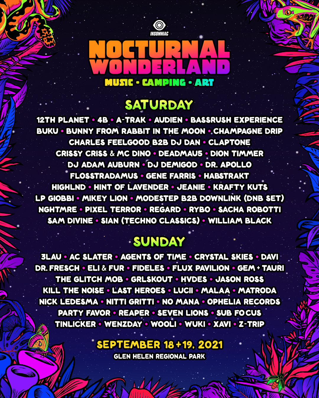 nocturnal wonderland lineup 2023