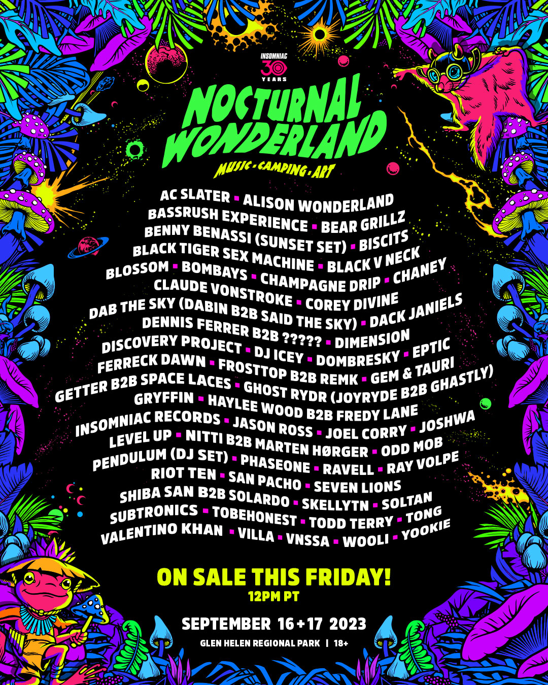nocturnal wonderland lineup 2023