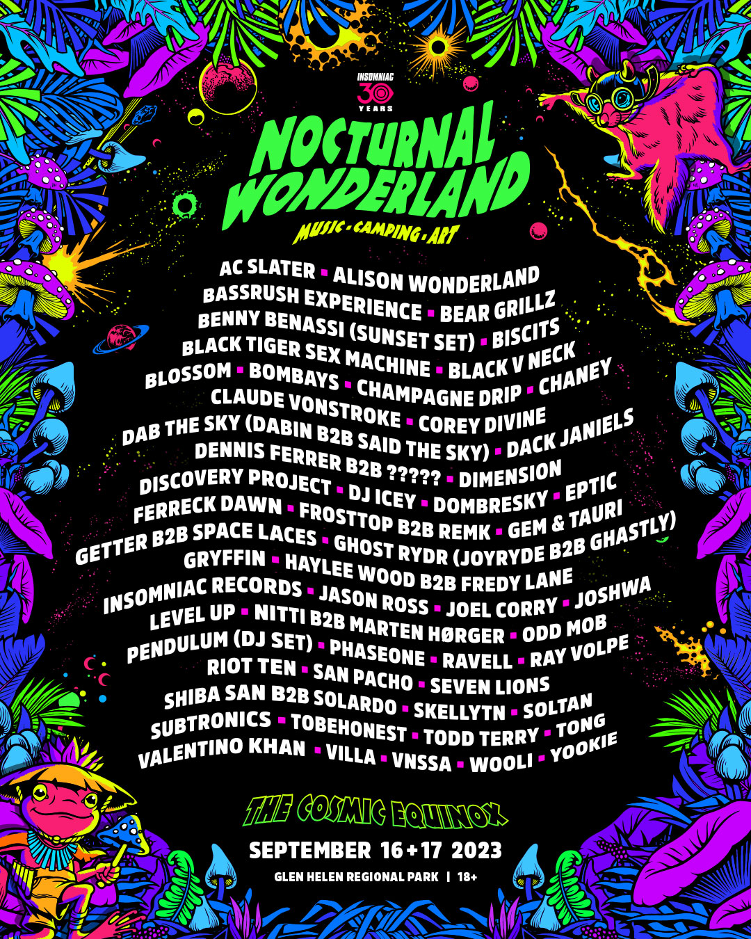 Lineup Nocturnal Wonderland 2023