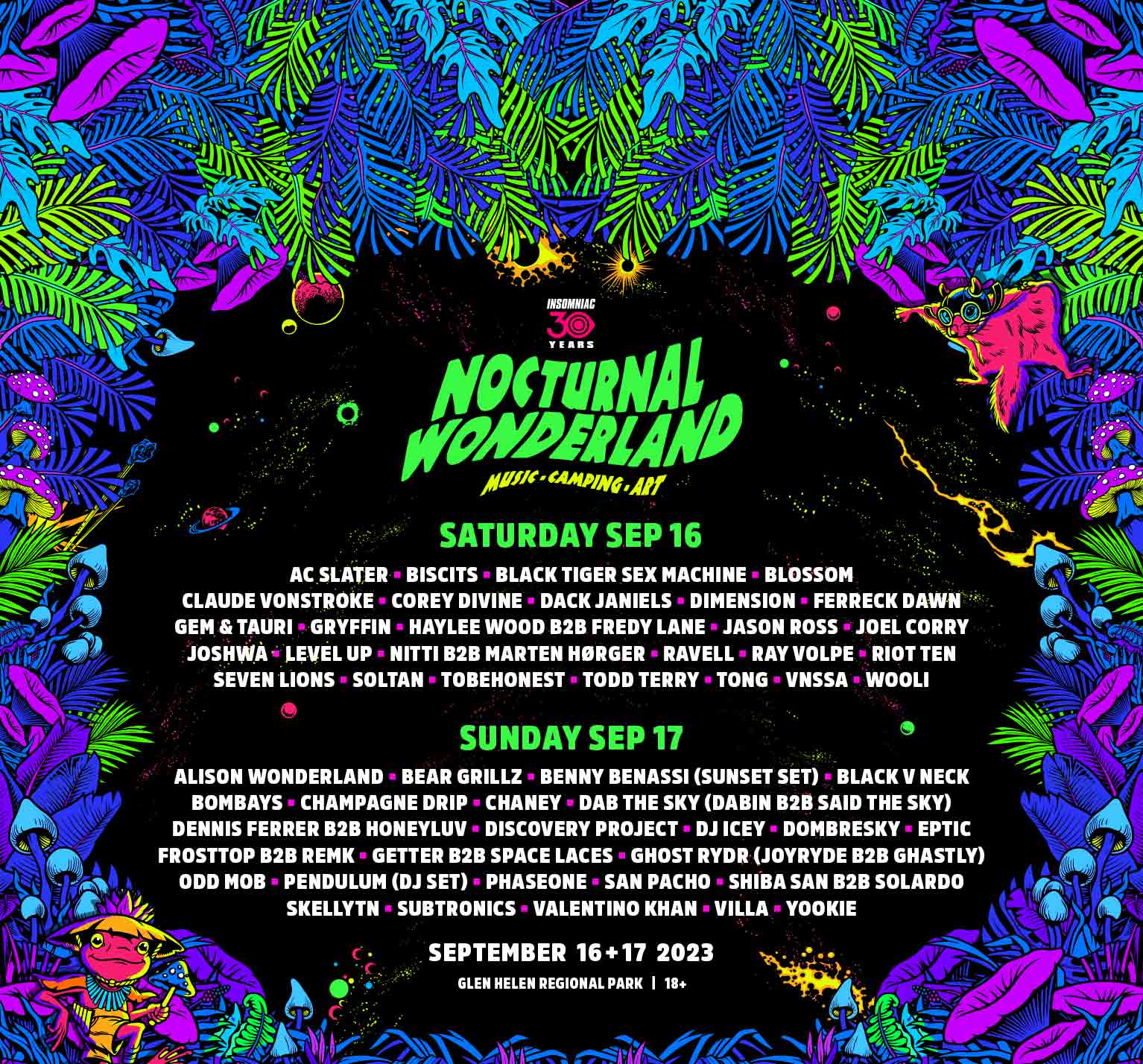 Nocturnal Wonderland September 16 17 2023 SoCal