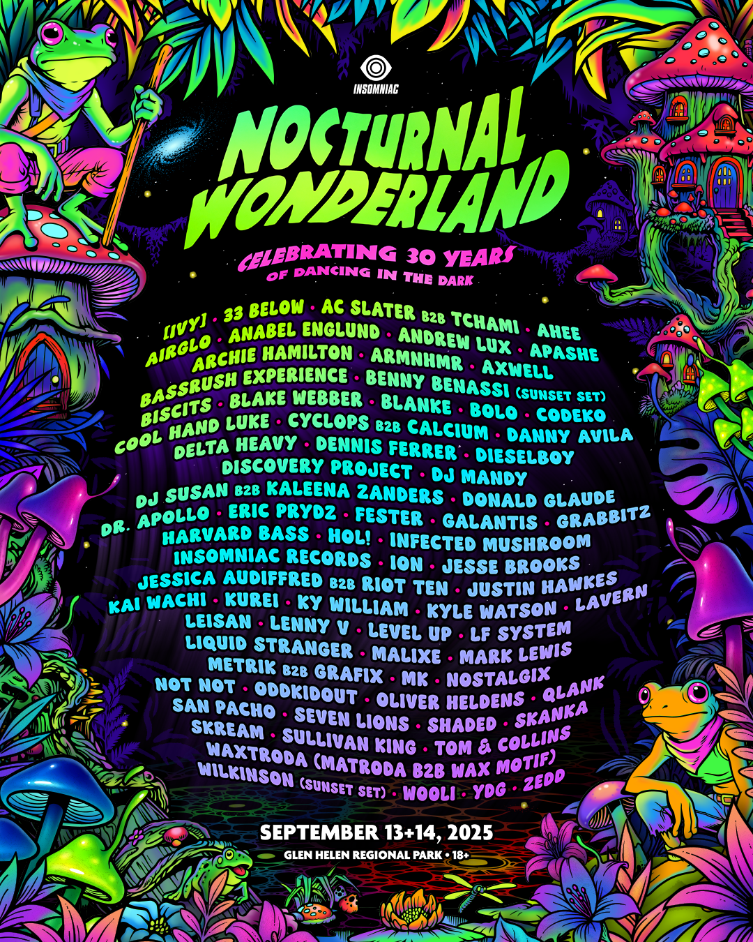 Nocturnal Wonderland 2025 Lineup By Day