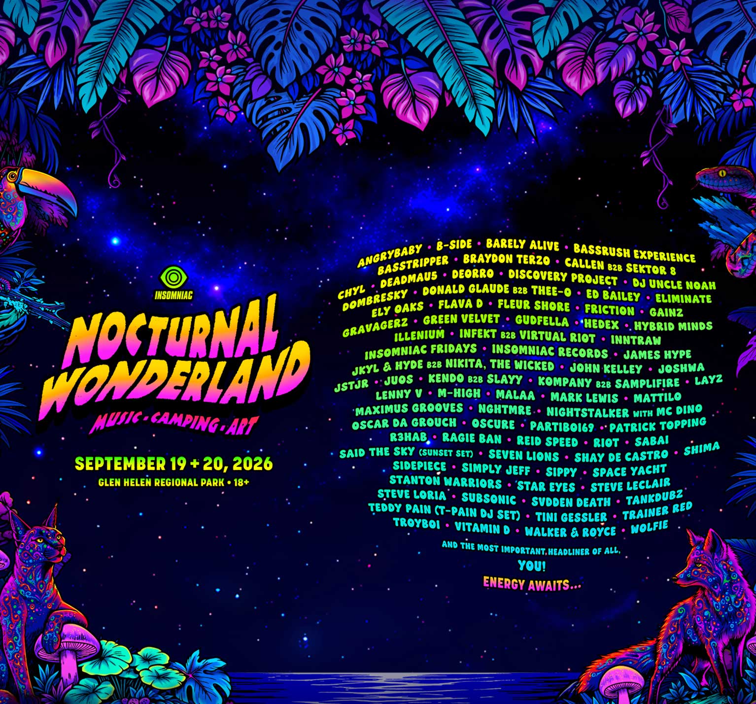Nocturnal Wonderland | September 19+20, 2026 | Southern California