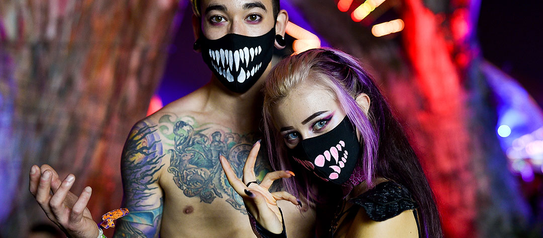 A couple in masks