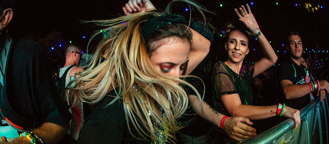 Woman headbanging