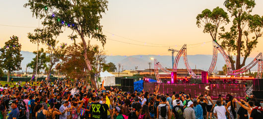 birds eye view of headliners at the venue