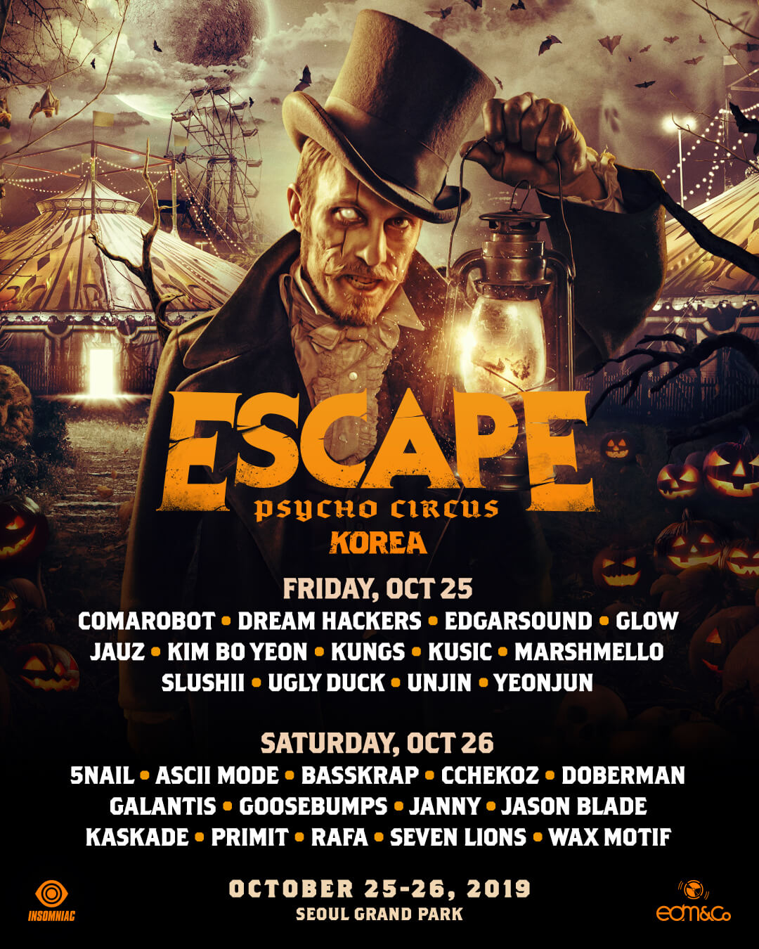 Escape Korea full lineup