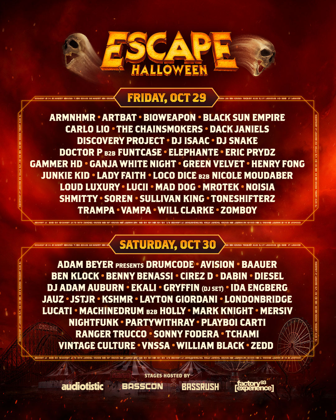 escape halloween lineup 2022