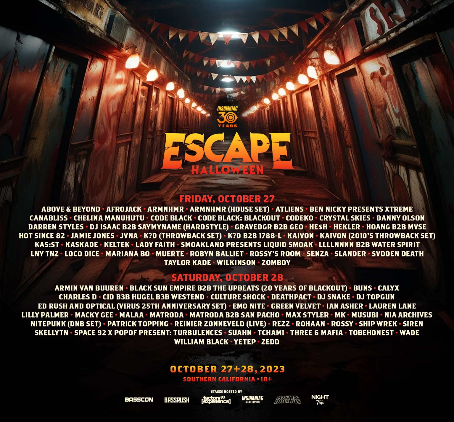Escape Halloween October 27+28, 2023 NOS Events Center