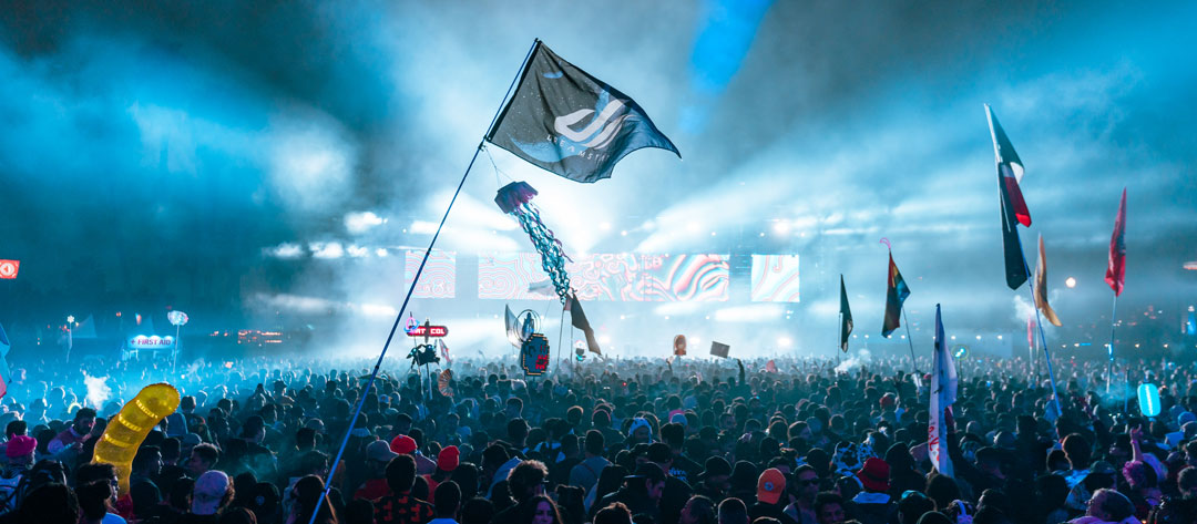crowd with dreamstate flag