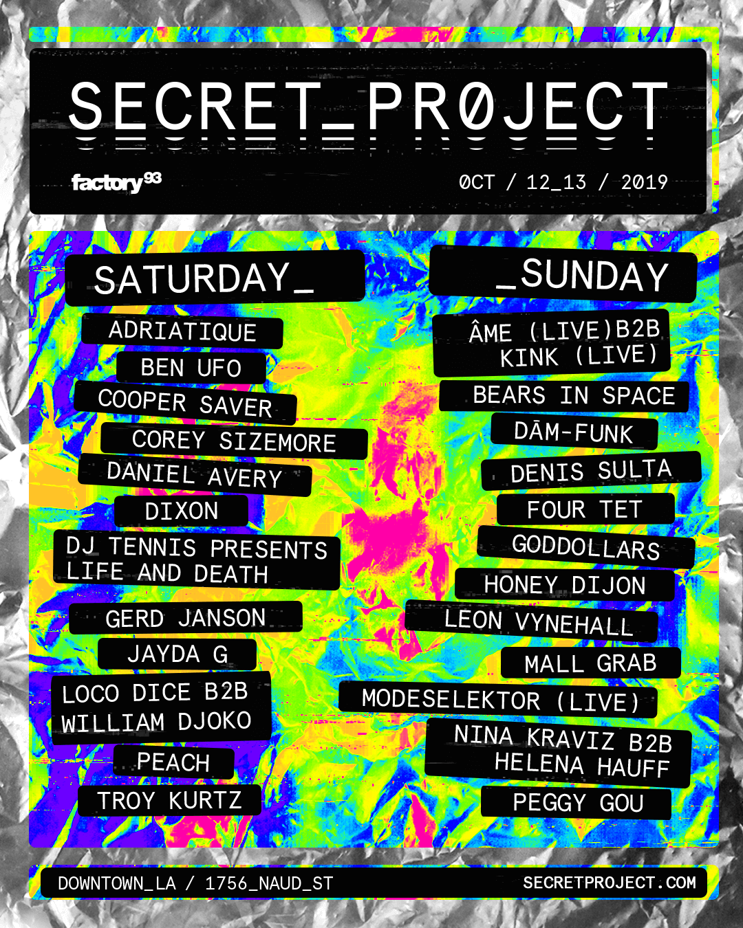 Lineup by day