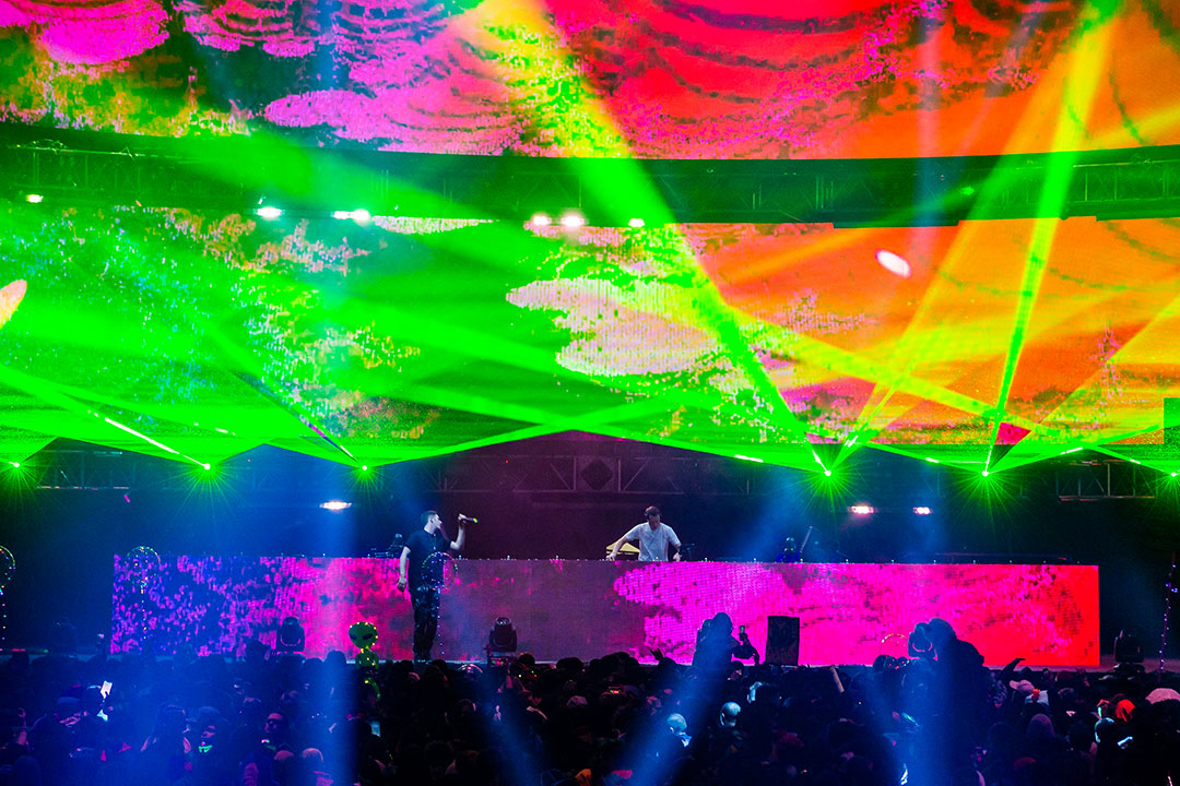 colorful stage lights