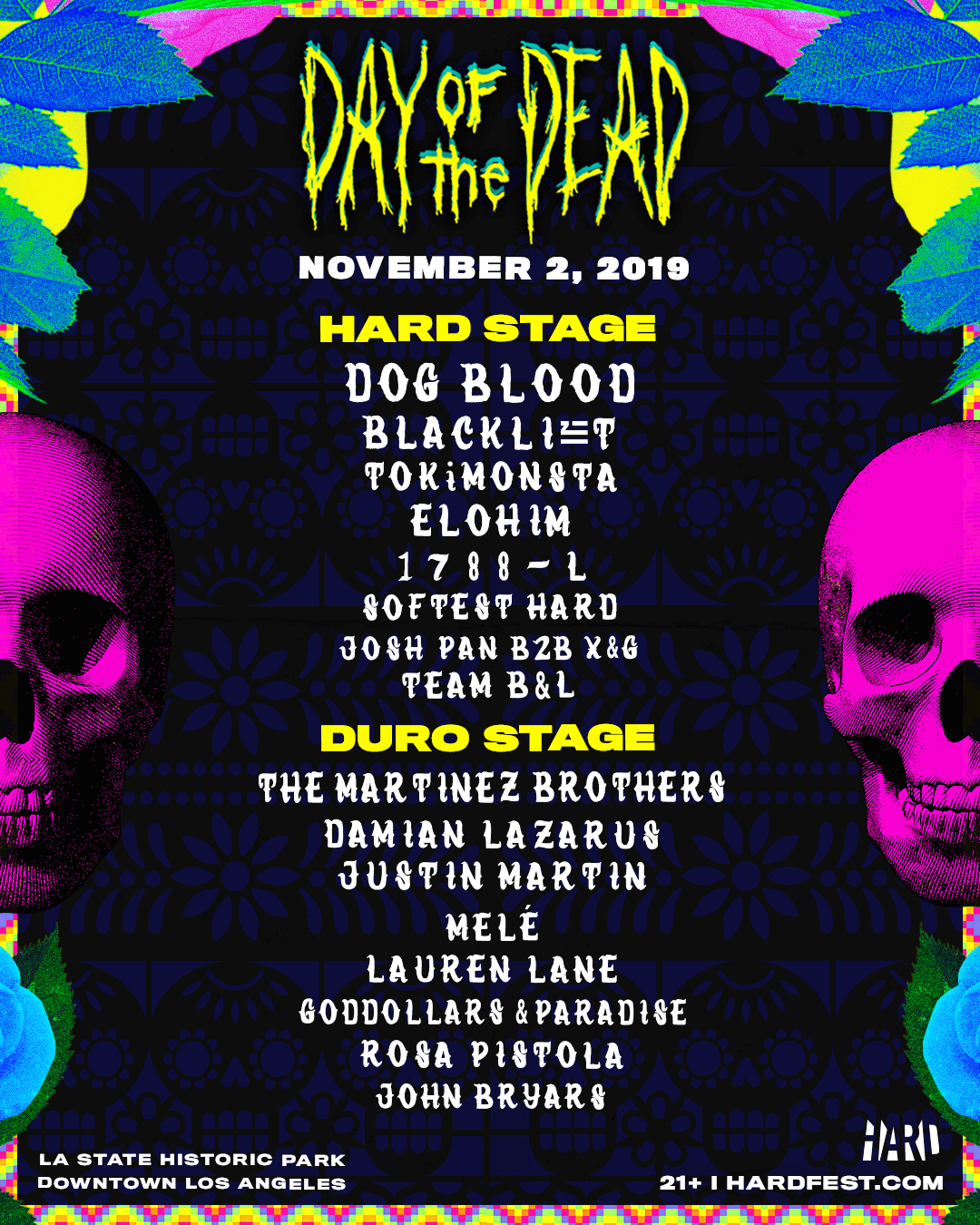 hard day of the dead lineup by day 