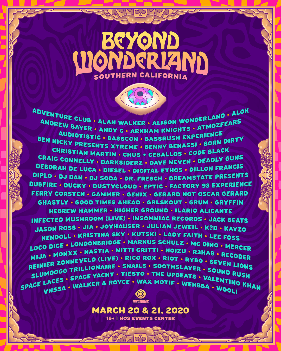 Beyond Wonderland SoCal 2020 lineup