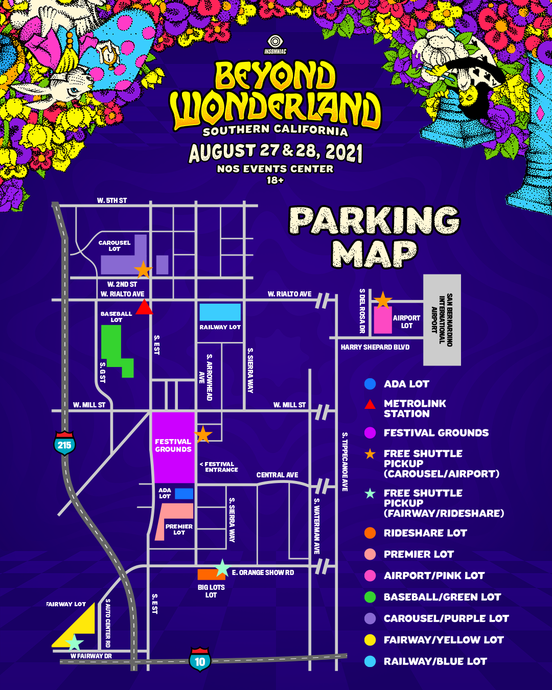 Parking & DropOffs Beyond Wonderland SoCal 2021