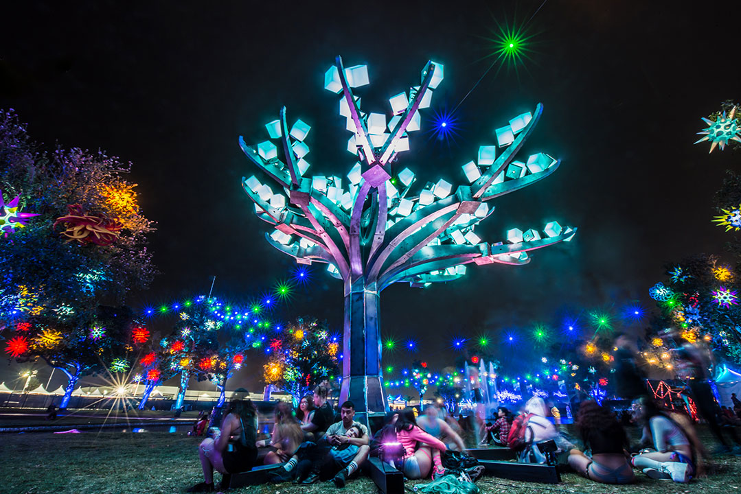 Beyond's LED-infused art installations make great chill spots.