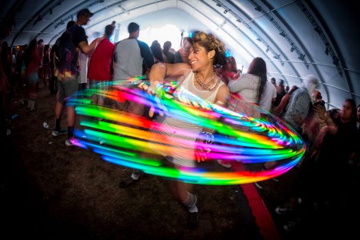 A Headliner with an LED hula-hoop at Beyond Wonderland SoCal 2015