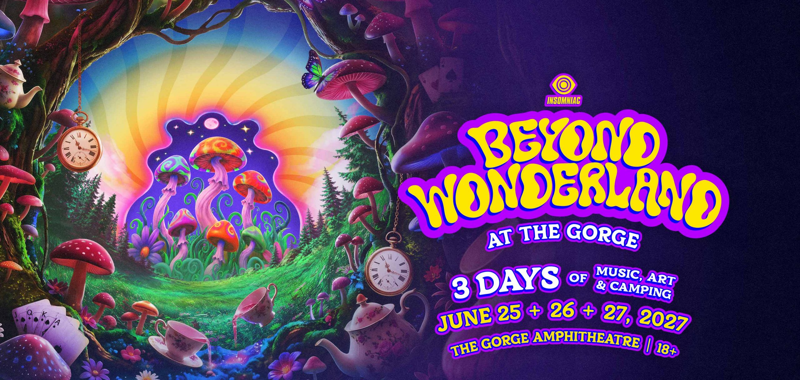 Lineup card for Beyond Wonderland at The Gorge 2027