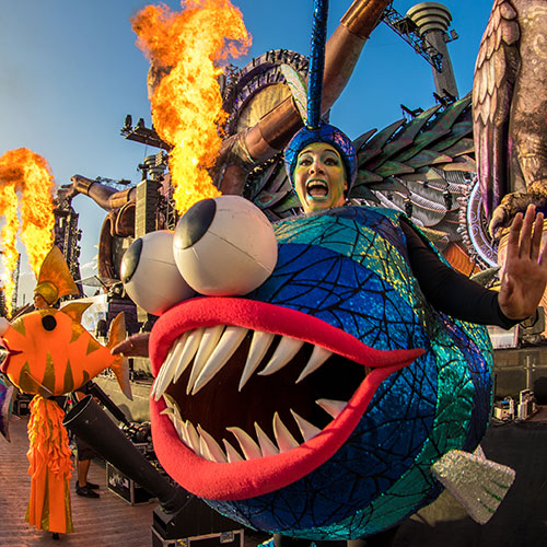Costumed performers at EDC Orlando
