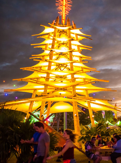 A glowing art installation at EDC Orlando