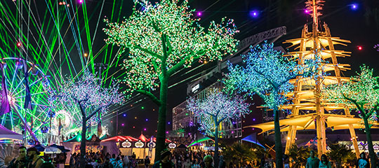 Glowing art installations