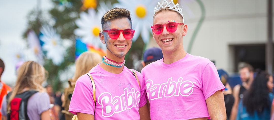 Two Headliners in Barbie shirts
