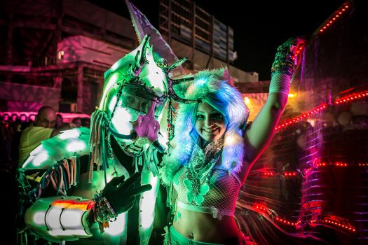Two Headliners in light-up costumes