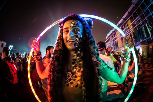 A Headliner with an LED hula hoop