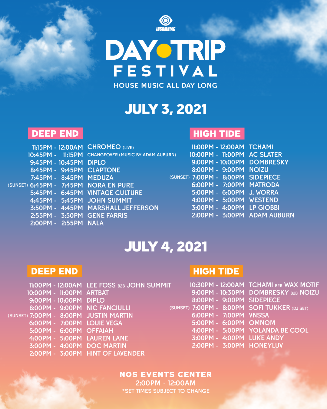 day trip 2022 set times