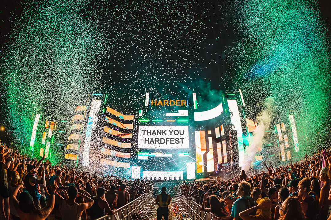 "Thank You Hardfest" onscreen onstage